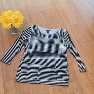 Alfani Black and white striped top